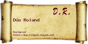 Dús Roland névjegykártya